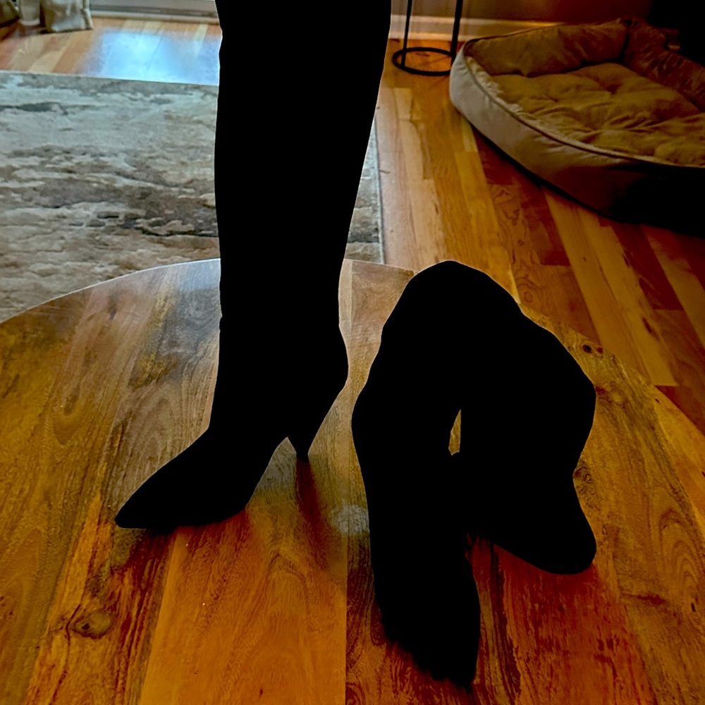 Indigo Size 9 black over the knee suede boot